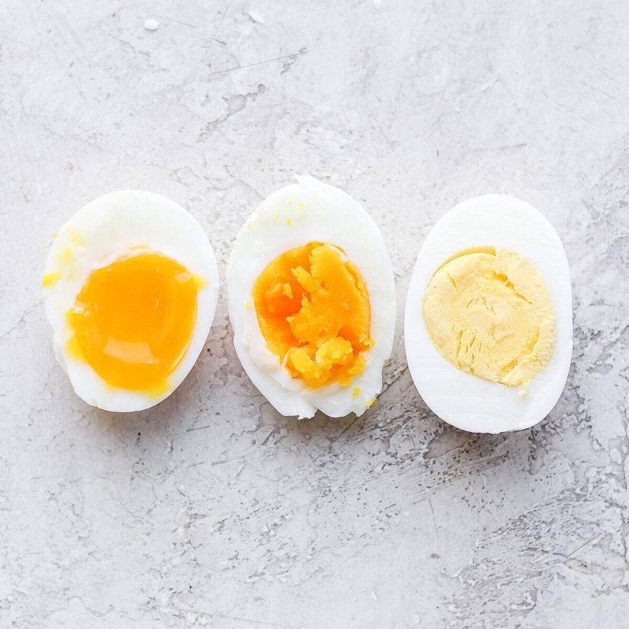 A brunch spread with eggs and sides