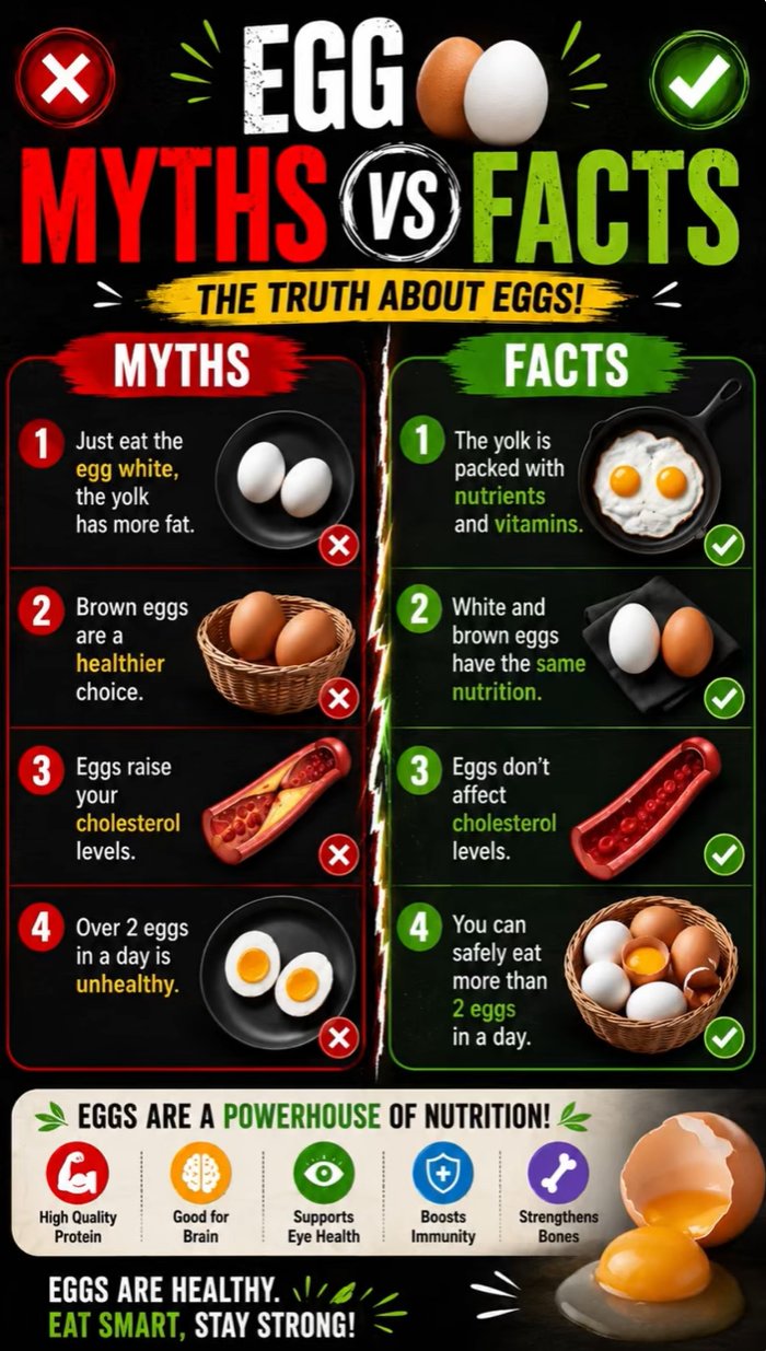 Reference chart: egg myths vs facts